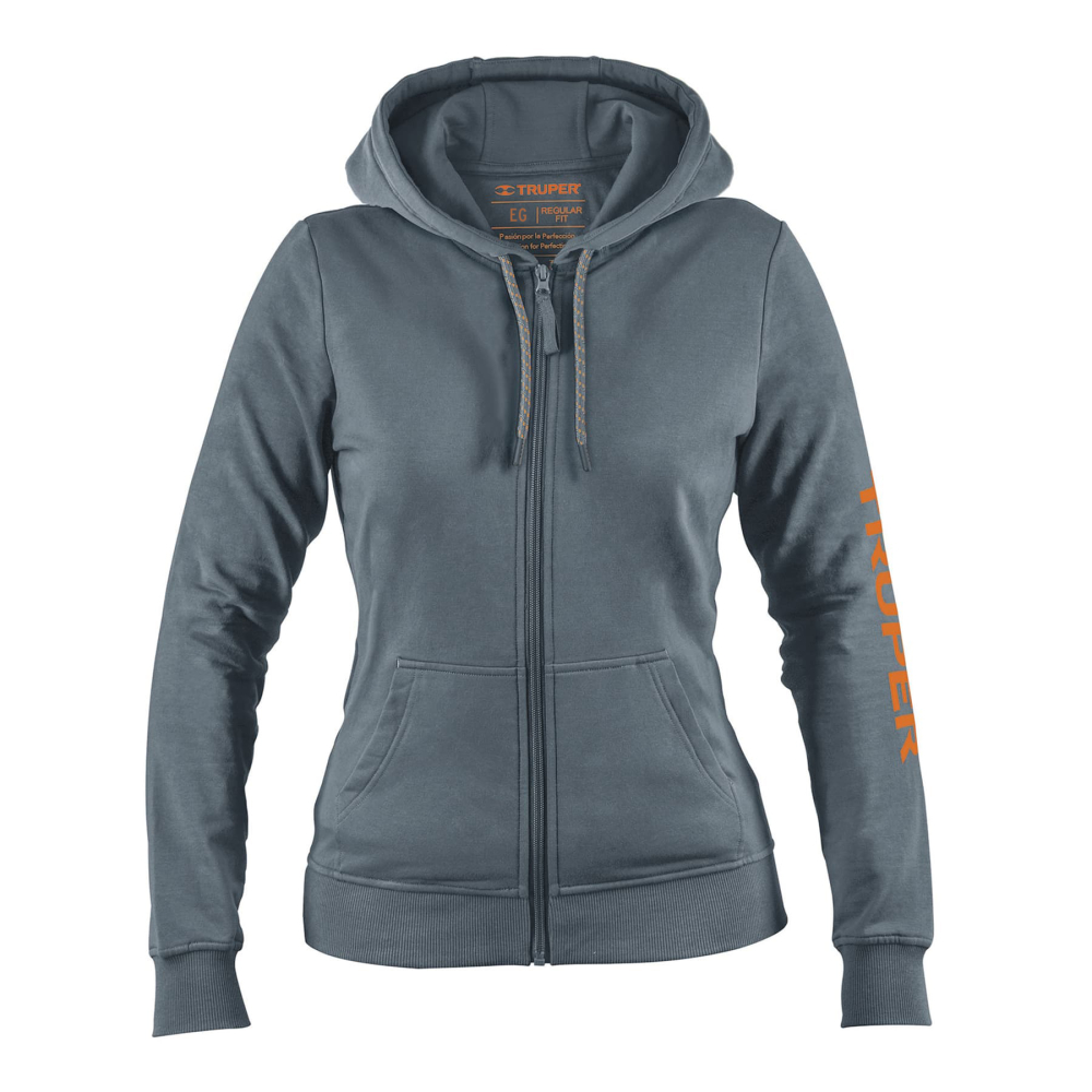 Sudadera gris para dama, talla EG, Truper SUD-GD-XG