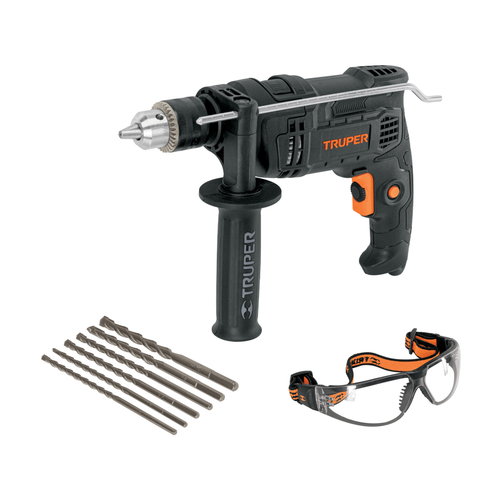 Combo rotomartillo 1/2' 700W, 6 brocas y lentes, INDUSTRIAL COMBOR-1/2N6
