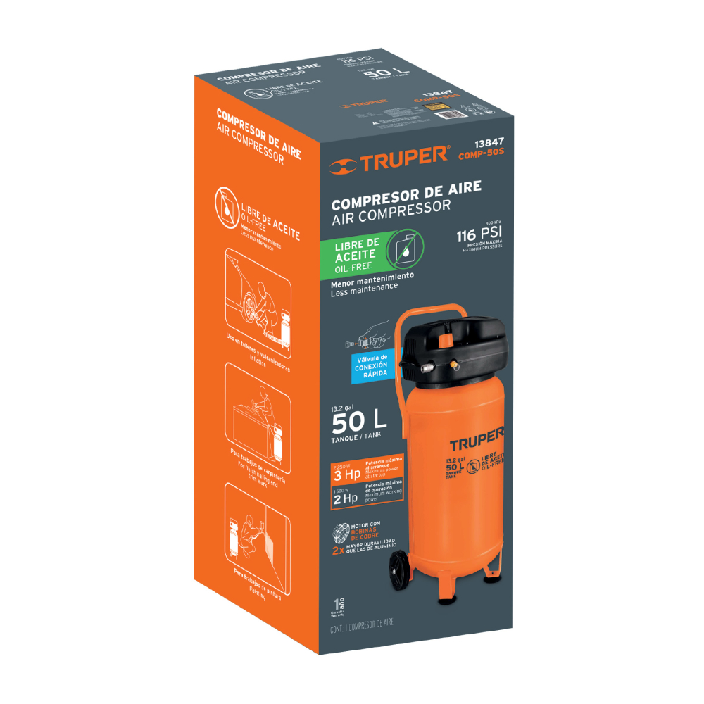 Caja de empaque de repuesto para COMP-50S, Truper CJ-COMP-50S