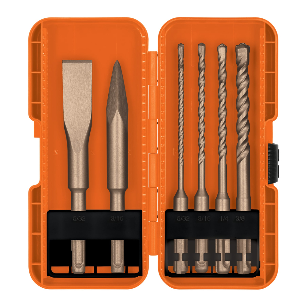 Juego de 6 brocas y cinceles SDS plus en estuche, Truper JSDS-6