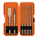 Juego de 6 brocas y cinceles SDS plus en estuche, Truper JSDS-6