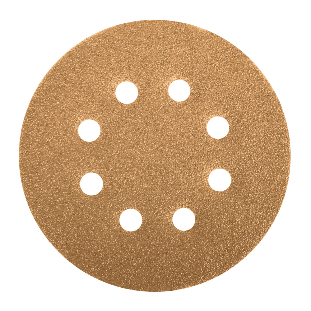 Paquete c/5 discos de lija 5' grano 100, 8 perforaciones DIRO-510