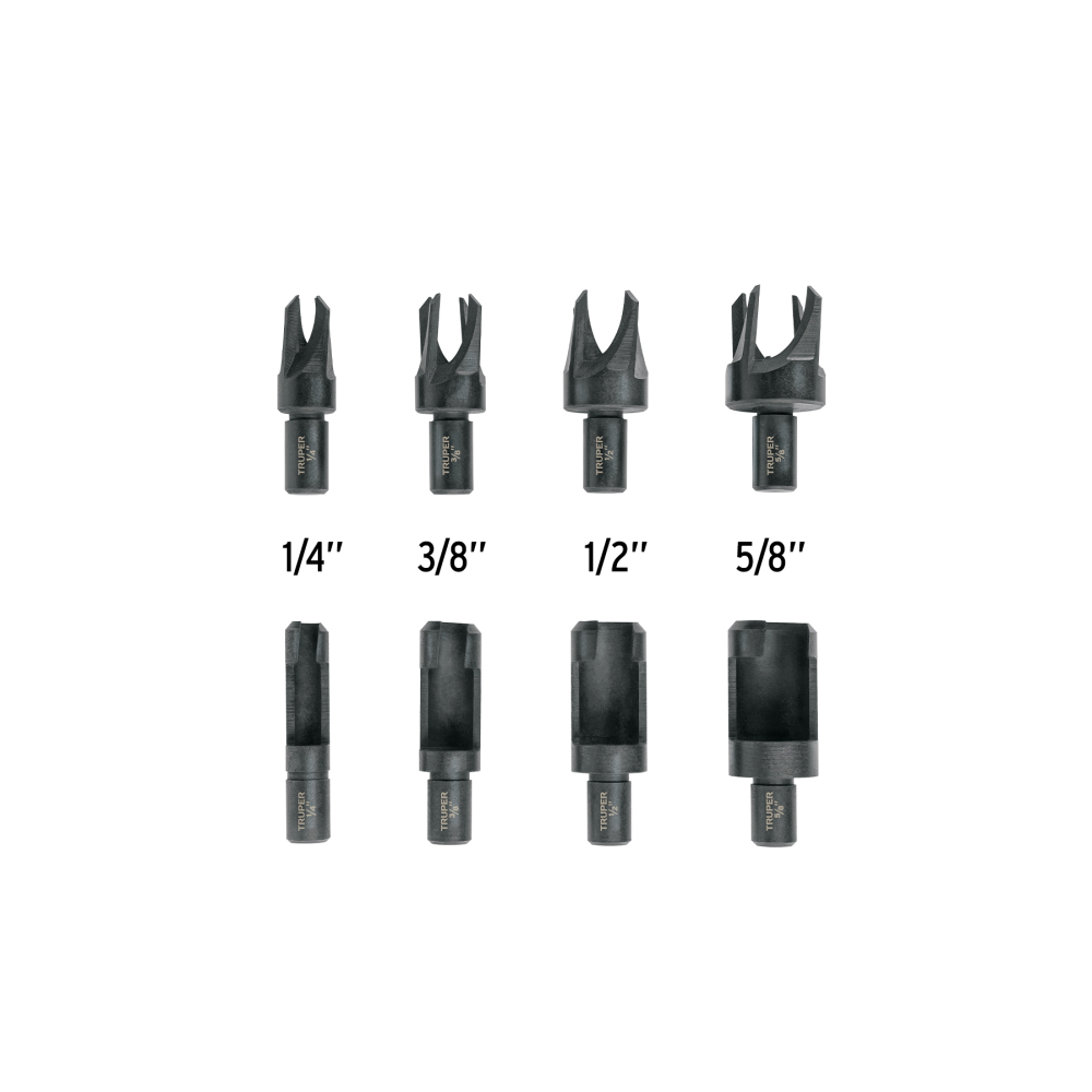 Juego de 8 brocas clavacote para madera, TRUPER JBC-8