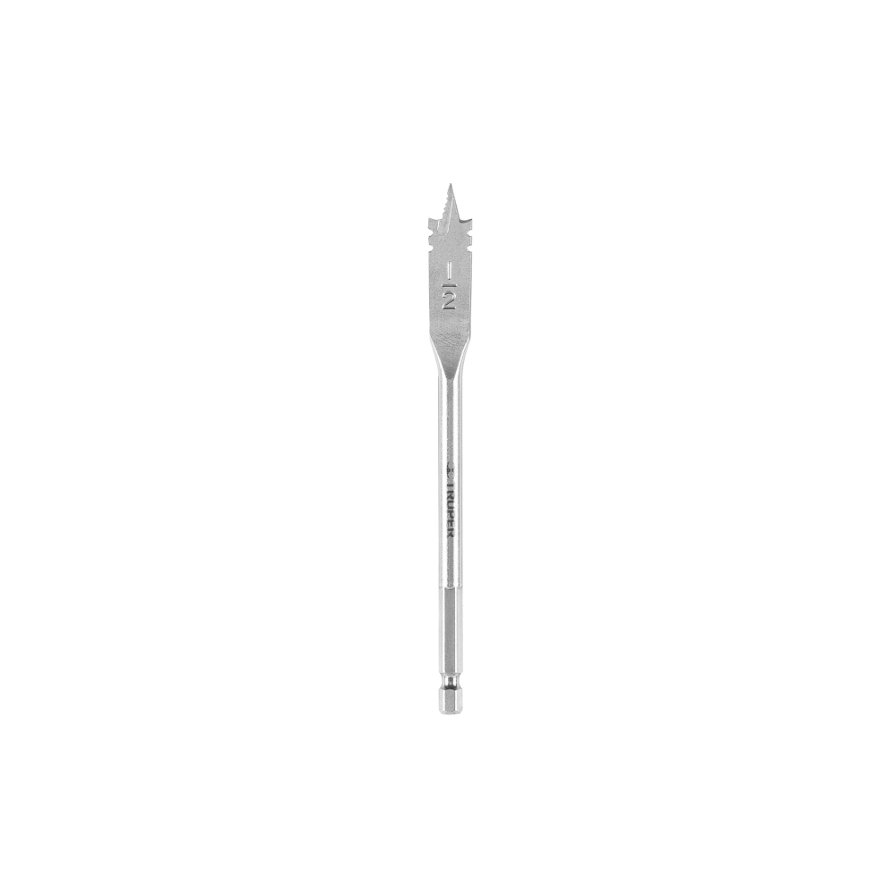 Broca plana de manita 1/2' para madera, Truper BPT-1/2