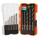 Juego de 13 brocas HSS para metal en estuche, Truper Expert JBAV-13
