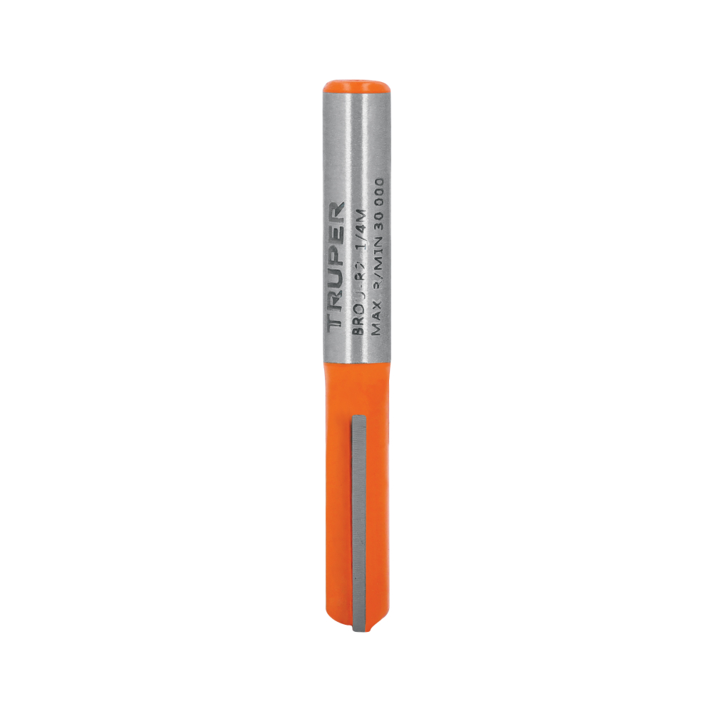 Broca para router, recta 2 filos, 1/4', mediana, Truper BROU-R2-1/4M