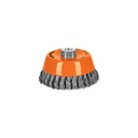 Carda copa 5' alambre trenzado fino, eje 5/8'-11, Truper CT-612