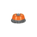 Carda copa 5' alambre trenzado grueso, eje 5/8'-11, Truper CT-612X