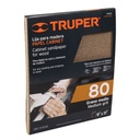 Lija para madera papel cabinet, grano 80, Truper LIMA-80