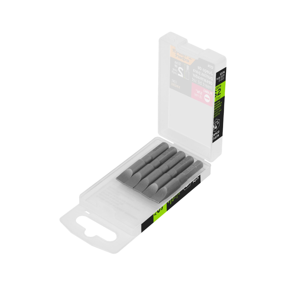 Estuche con 5 puntas planas de 5/16' largo 2', Truper Expert PUDE-3231