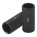 Dado largo impacto de 1', 6 puntas, cuadro 1/2', Truper D-7332-HL