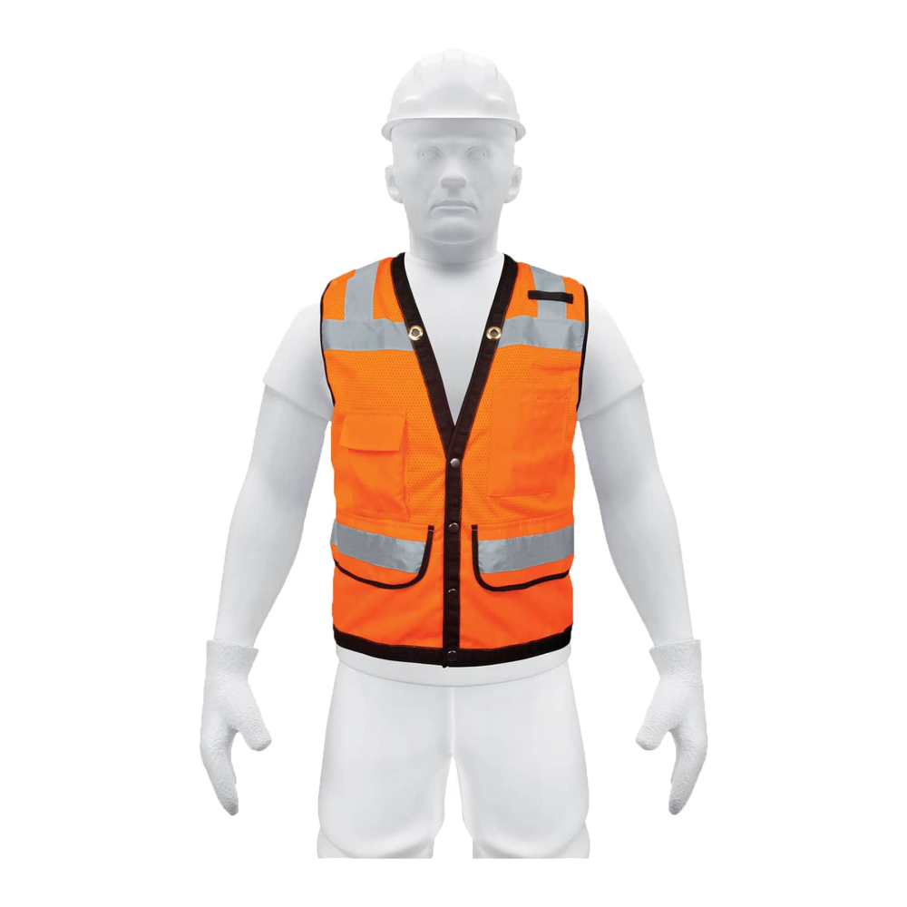 Chaleco seguridad reforzado naranja con bolsas, M, Expert CHS-800N-M