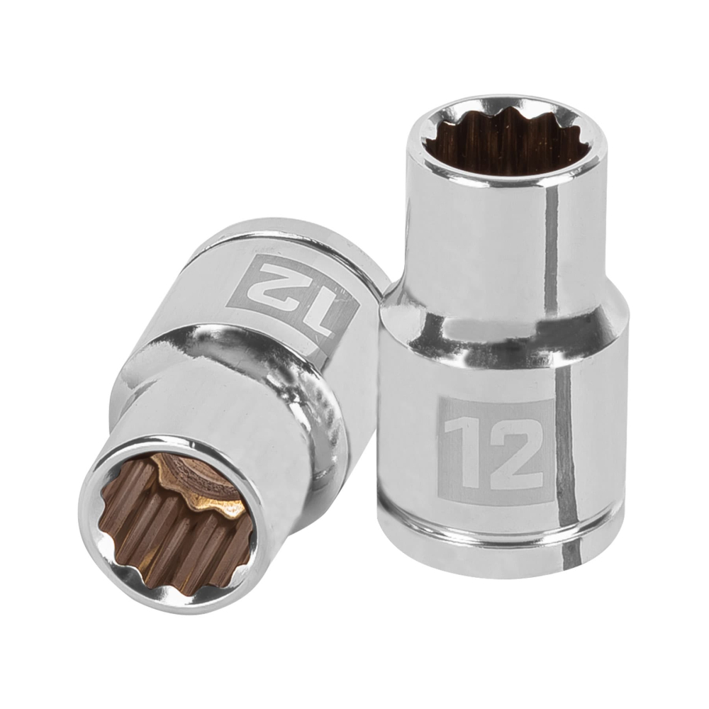 Dado de 12 mm, 12 puntas, cuadro 1/2', Truper D-1212-EM