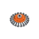 Carda tipo cónico 5' alambre trenzado, eje 5/8'-11, Truper CATR-5E