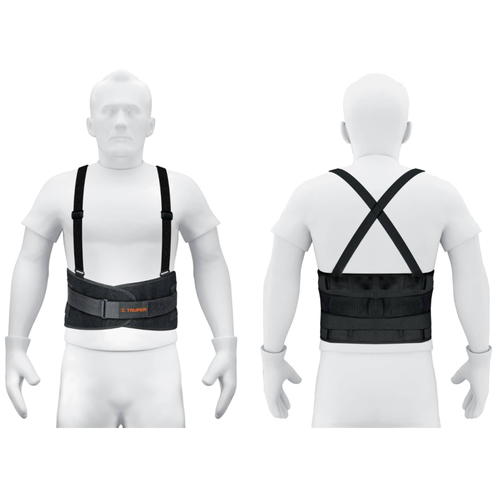 Faja lumbar con tercer cinturón, talla G, Truper FAJA-LX