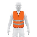 Chaleco de seguridad naranja con cintas de alta visibilidad CHS-500N