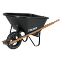 Carretilla 6 ft3 concha plástica,imponchable b/madera,TRUPER TP-6FF