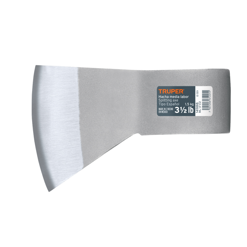 Hacha media labor 3-1/2 lb, sin mango, TRUPER ML-3-1/2