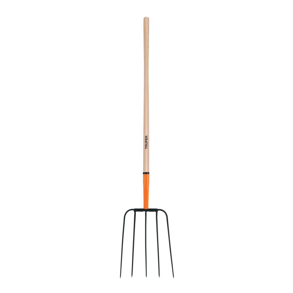 Bieldo para paja, 5 dientes, mgo largo 48',cab/grande TRUPER BPJ-5B