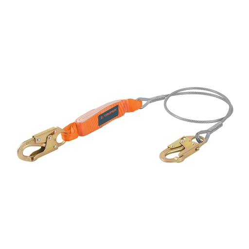 [17039] Línea de vida 1.8 m cable de acero, absorbedor impacto, ANSI CAB-5434-18-A