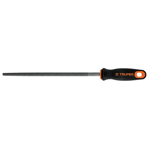 [11244] Lima redonda bastarda 10' con mango doble inyección, TRUPER LRB-10T