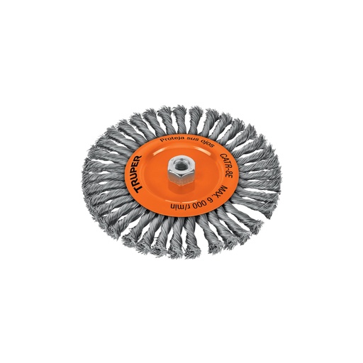 [17528] Carda circular 8' alambre trenzado, eje 5/8'-11, Truper CATR-8E