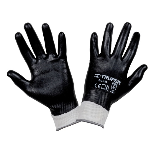 [18025] Guantes de poliéster recubiertos de nitrilo, CH, TRUPER GU-151