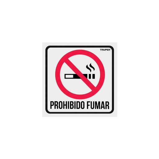 [18293] Letrero de señalización 'NO FUMAR', 19 x 19 cm, Truper LIN-02