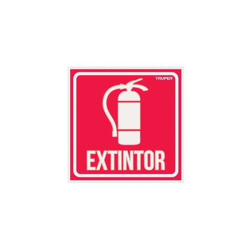 [18434] Letrero de señalización 'EXTINTOR', 19 x 19 cm, Truper LIN-08