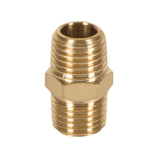 [19024] Niple de latón, macho-macho, cuerda 1/4' NPT, TRUPER NIPLE