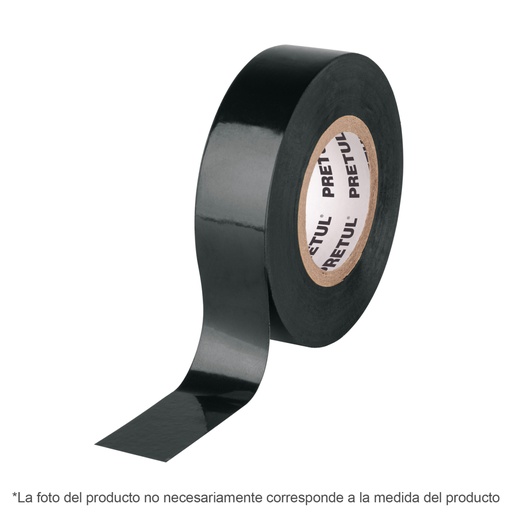[20522] Cinta de aislar de 18 m x 19 mm, negra, Pretul M-33P