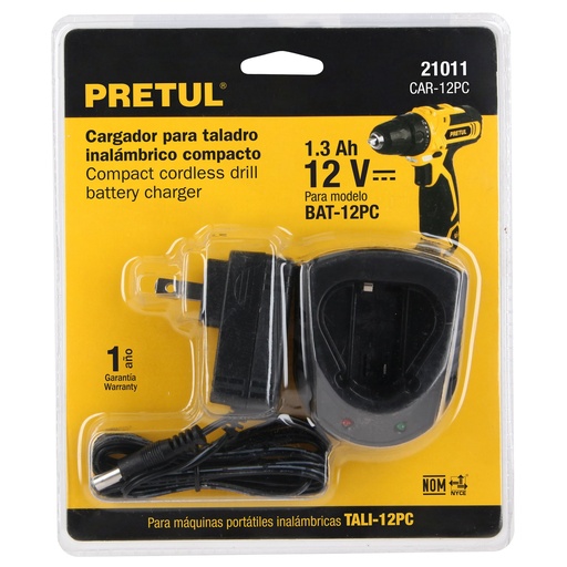 [21011] Cargador baterías de ion litio 12V, para TALI-12PC, PRETUL CAR-12PC