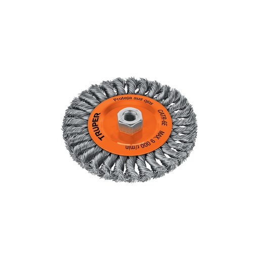 [11597] Carda circular 6' alambre trenzado, eje 5/8'-11, Truper CATR-6E