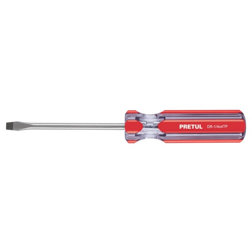 [21459] Desarmador plano 1/4 x 4' mango de PVC, Pretul DR-1/4X4TP