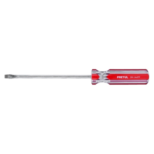 [21462] Desarmador plano 1/4 x 6' mango de PVC, Pretul DR-1/4X6TP