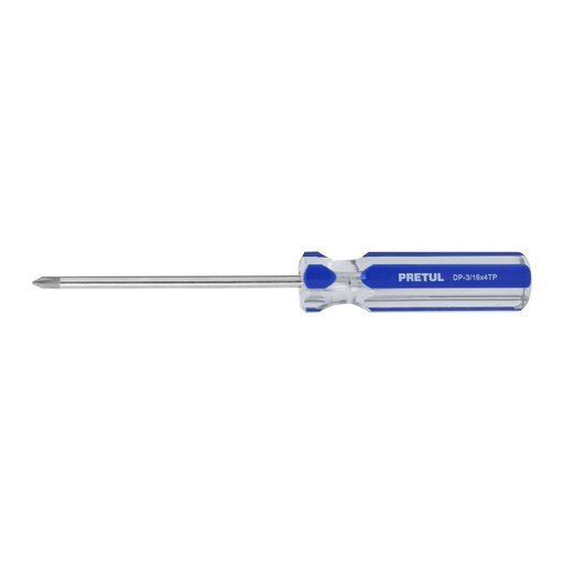 [21473] Desarmador de cruz 3/16 x 4' mango de PVC, Pretul DP-3/16X4TP