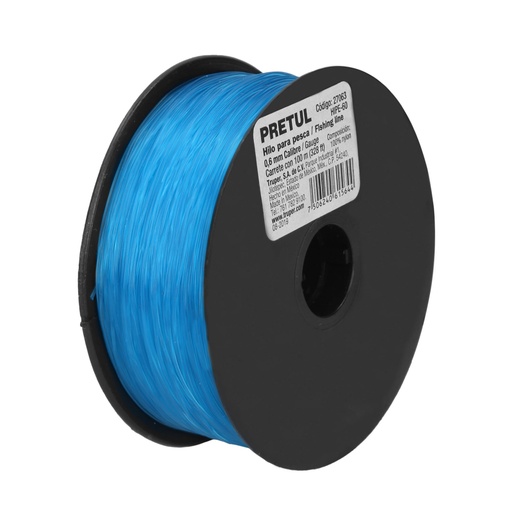 [27063] Carrete con 100 m de hilo para pesca azul calibre 0.60 mm HIPE-60