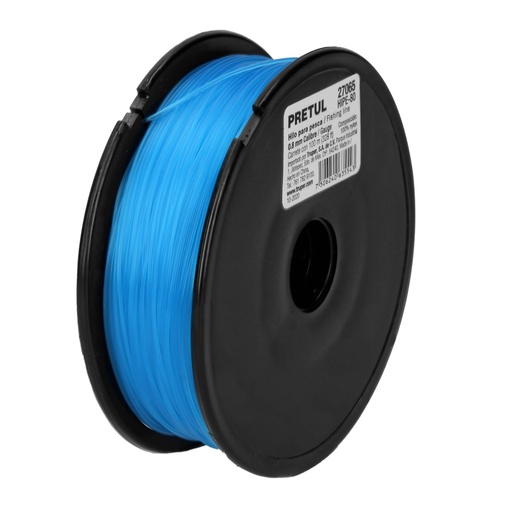 [27065] Carrete con 100 m de hilo para pesca azul calibre 0.80 mm HIPE-80