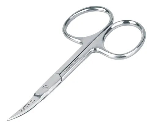 [27084] Tijera 3-1/2' acero inox punta curva para manicure, Pretul TP-8833-3-1/2