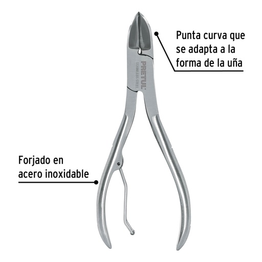 [27085] Alicate 5' de acero inoxidable para uñas, Pretul TP-8322-5