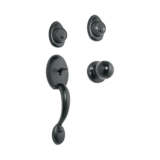 [27238] Jaladera y perilla, Berna llave-llave, negro, BASIC CEP-62PJP