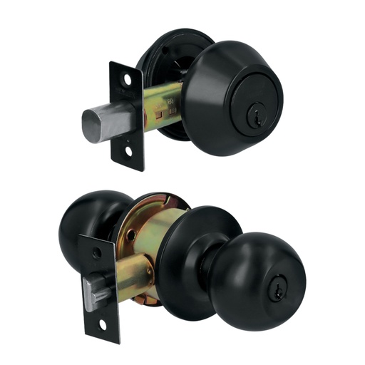[28144] Combo cerraduras, llave-llave, Negro, Hemex BASIC CMB-62P