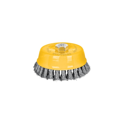 [28260] Carda copa 5' alambre trenzado fino, eje 5/8'-11, Pretul CT-612P