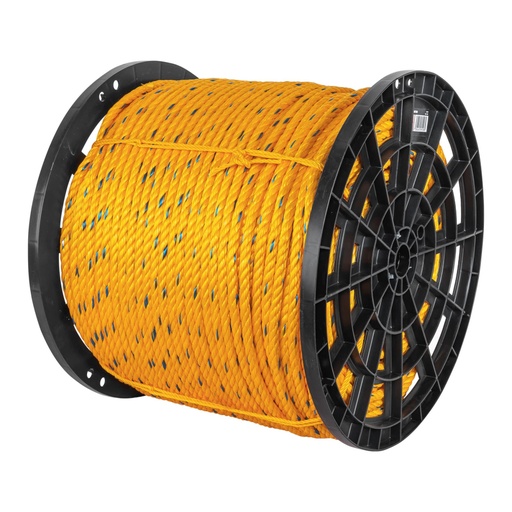[40179] Metro de cuerda amarilla de polipropileno 13mm, carrete 390m CUE-13M