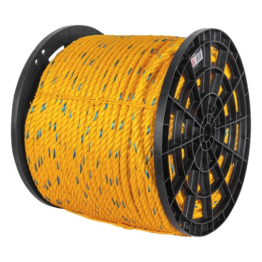 [40180] Metro de cuerda amarilla de polipropileno 16mm, carrete 264m CUE-16M