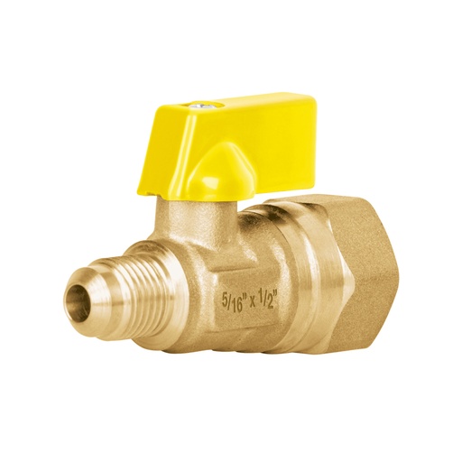 [41060] Válvula de control de latón para gas, 5/16' x 1/2', Foset VG-554-N