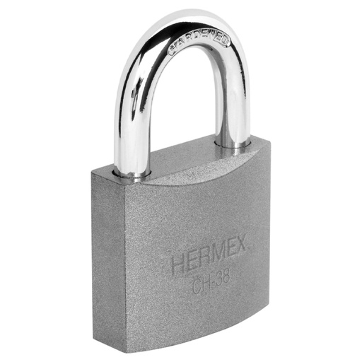 [43318] Candado de hierro 38 mm gancho corto en blíster, HERMEX CHB-38