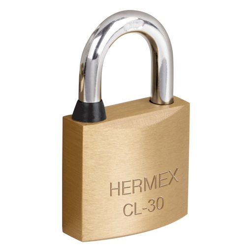 [43427] Candado de latón 30 mm gancho corto en blíster, HERMEX CL-30