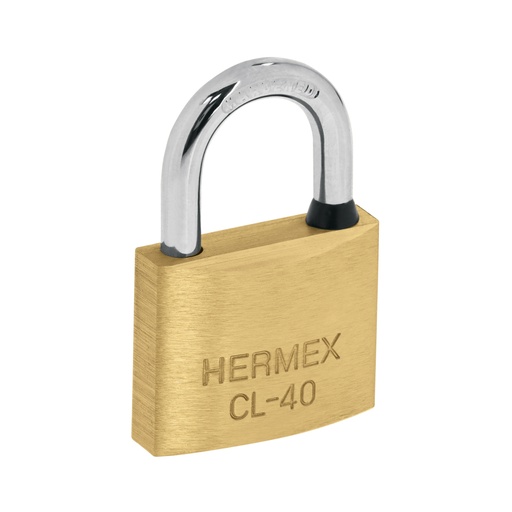 [43428] Candado de latón 40 mm gancho corto en blíster, HERMEX CL-40