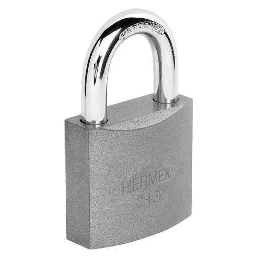 [43792] Candado de hierro 32 mm gancho corto en blíster, HERMEX CHB-32